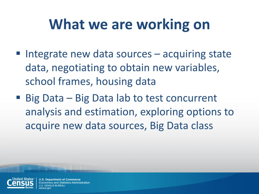 what we are working on