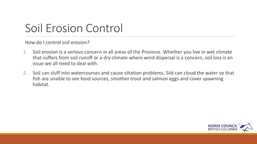 soil erosion control