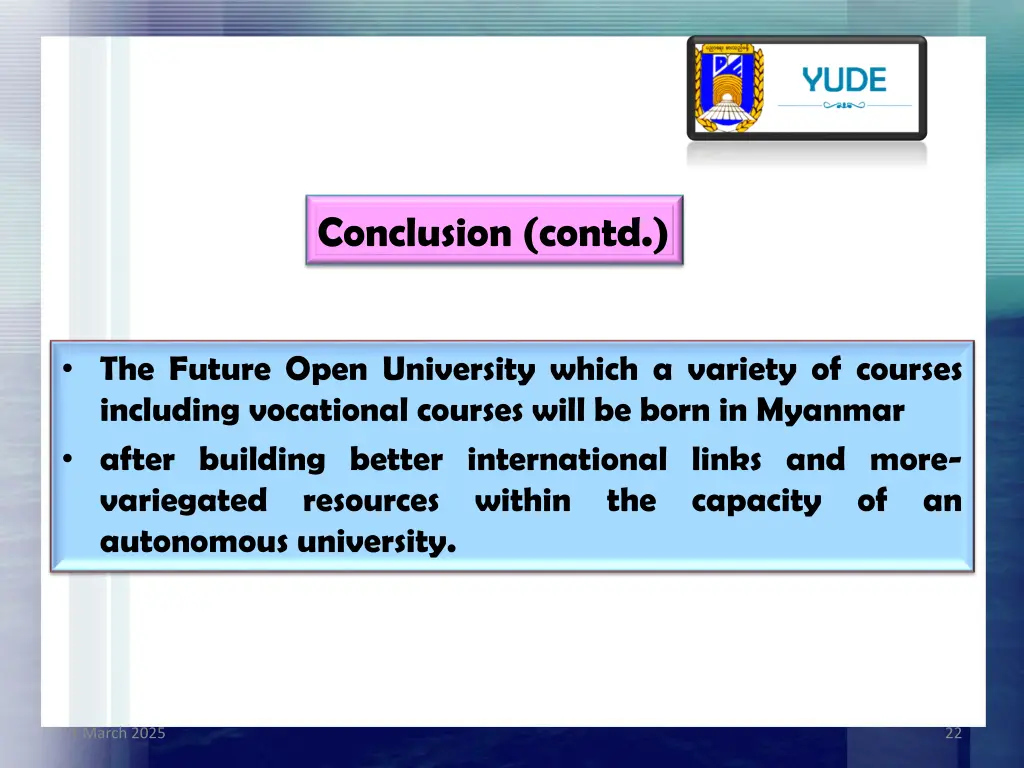 conclusion contd 1