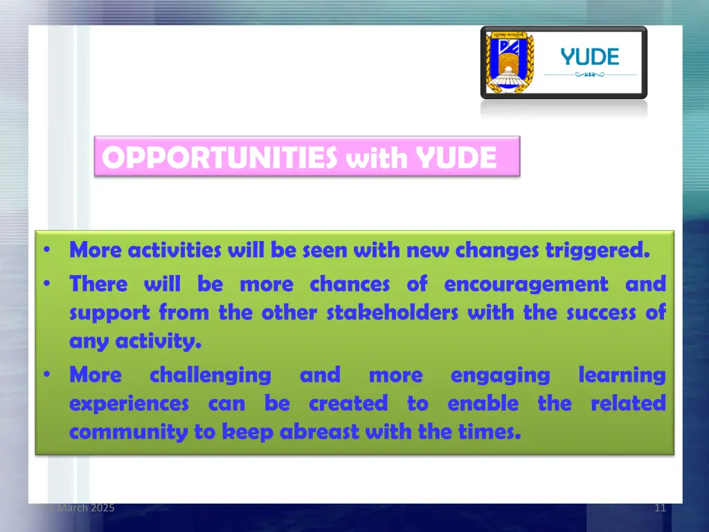 opportunities with yude