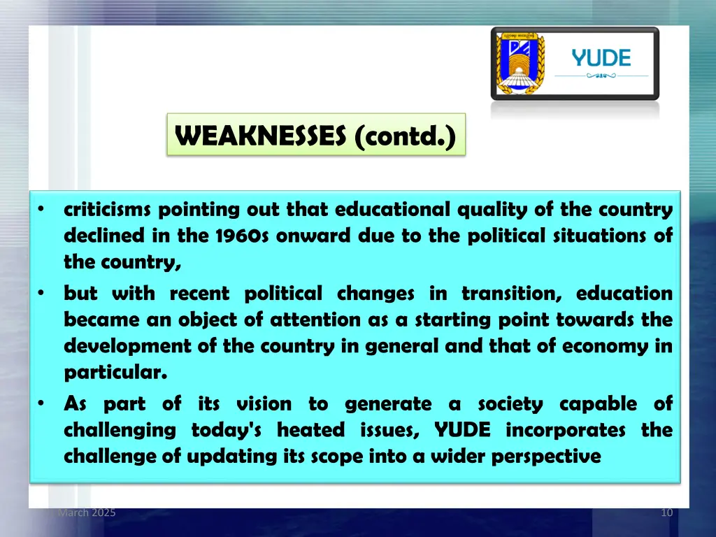 weaknesses contd 1