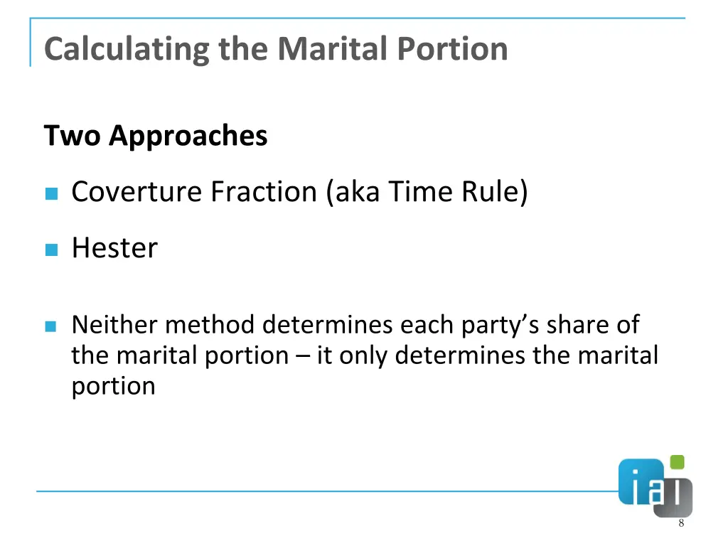 calculating the marital portion