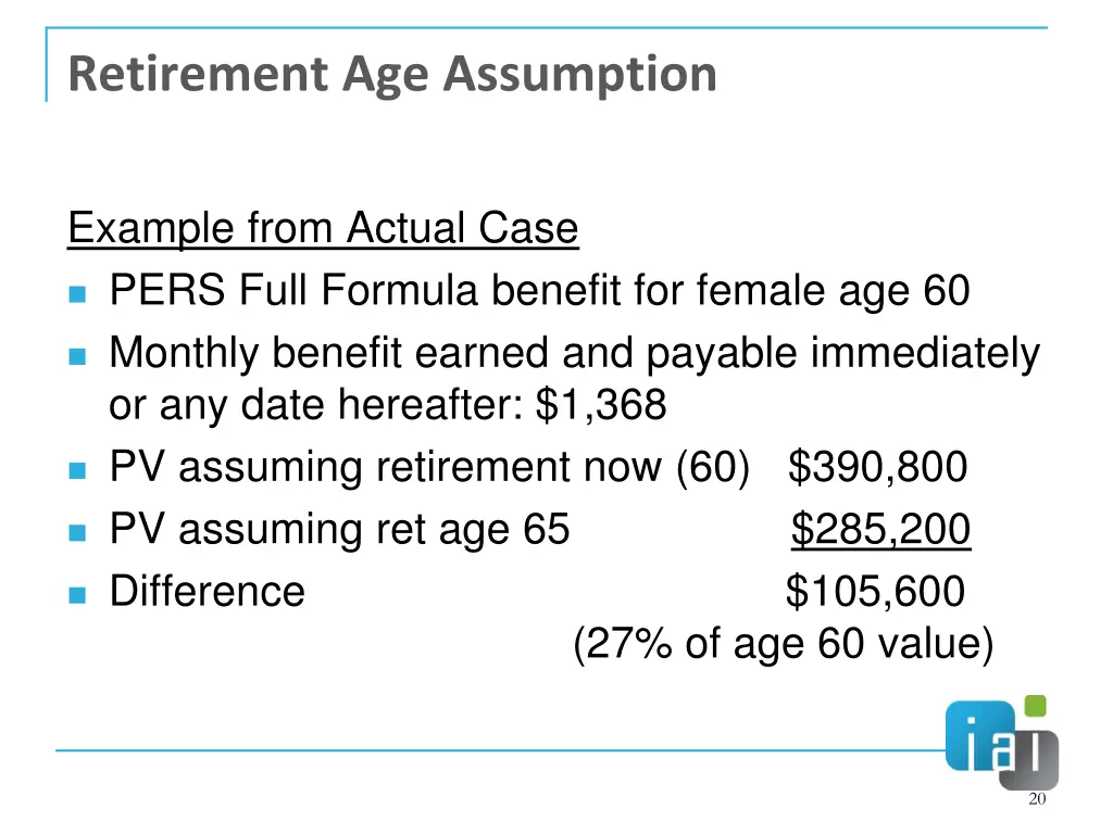 retirement age assumption 2