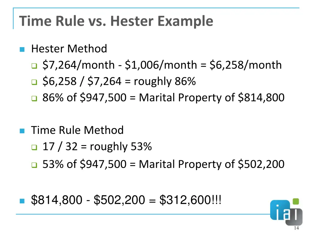 time rule vs hester example 1