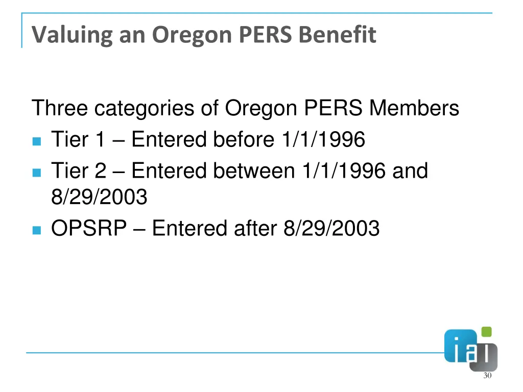 valuing an oregon pers benefit 2