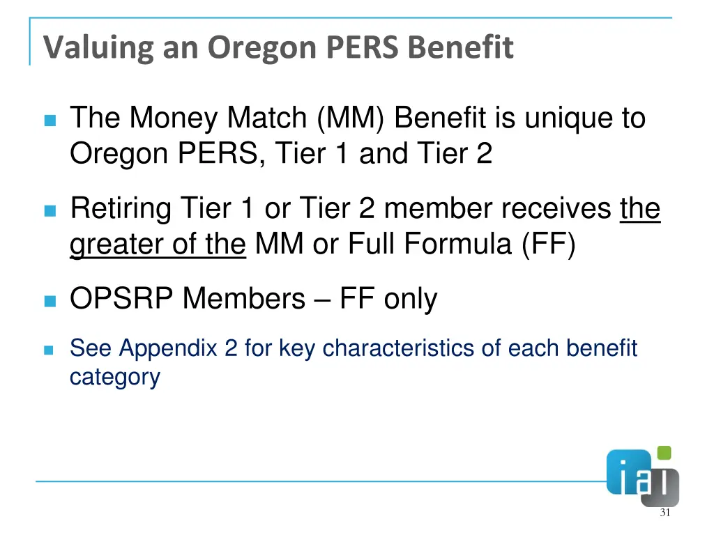 valuing an oregon pers benefit 3