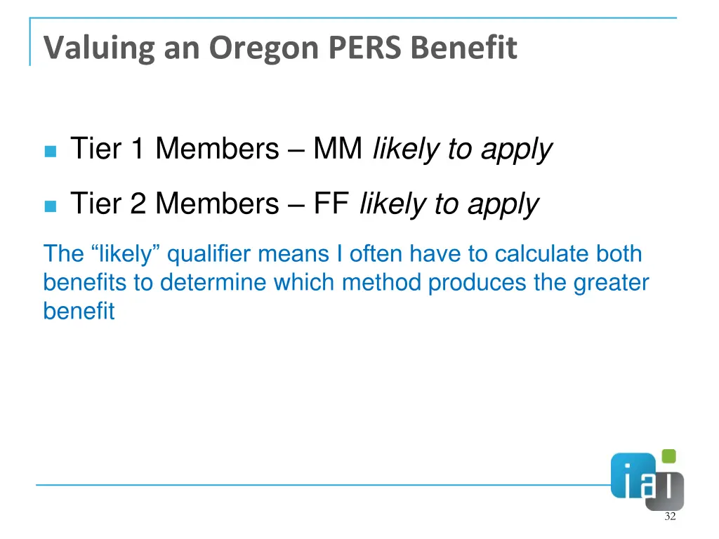 valuing an oregon pers benefit 4