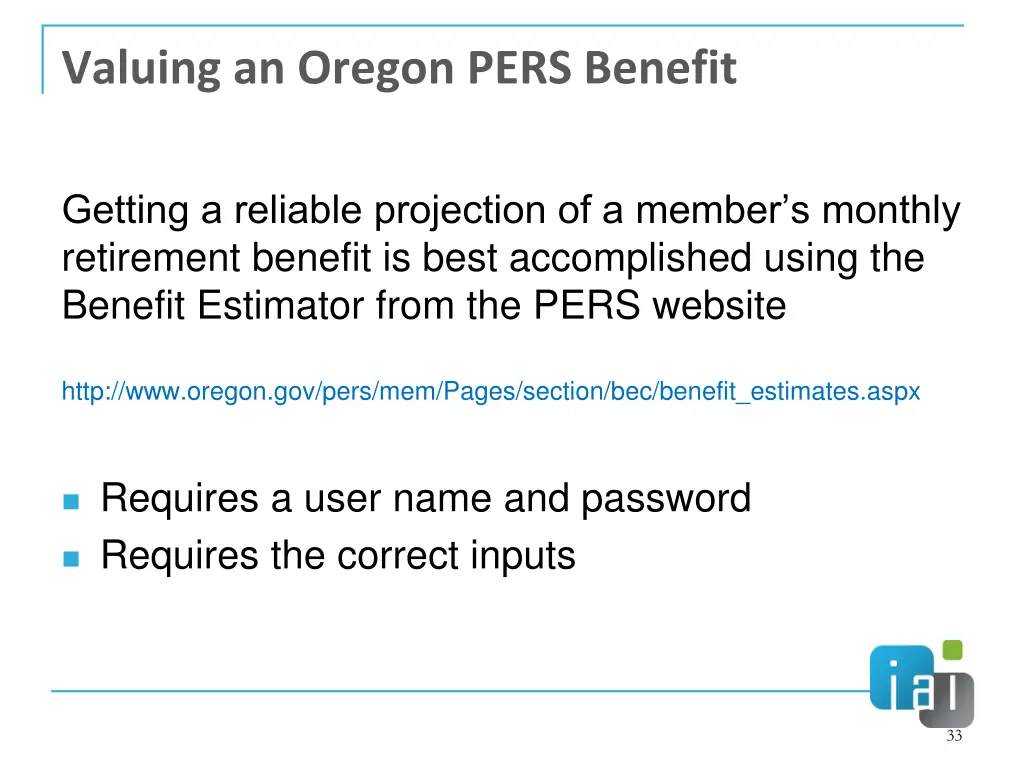 valuing an oregon pers benefit 5