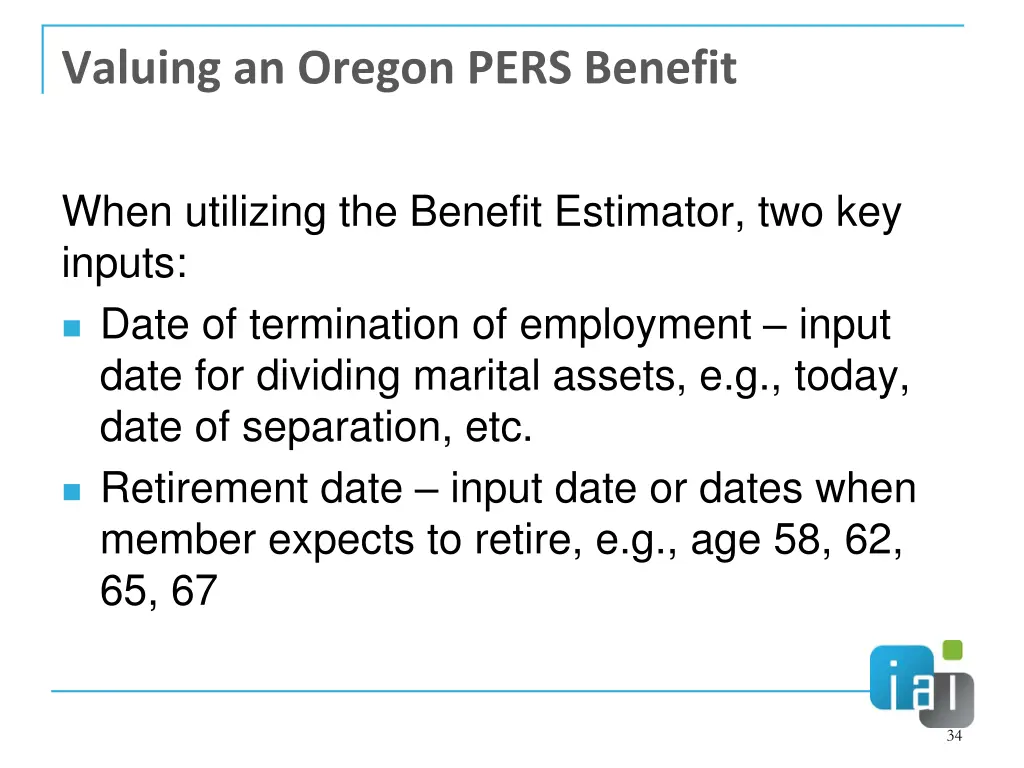 valuing an oregon pers benefit 6