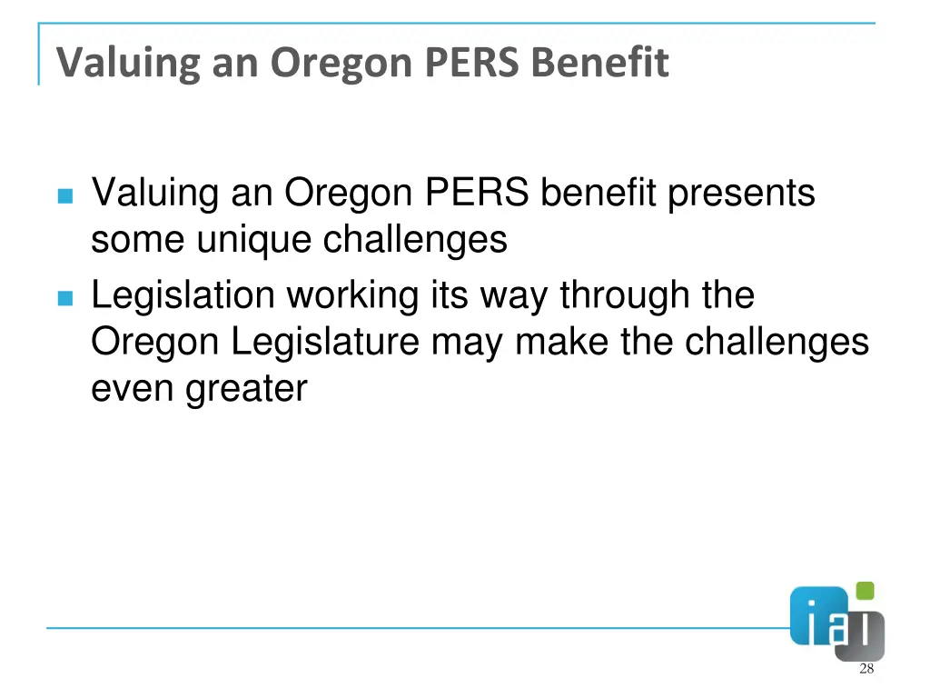 valuing an oregon pers benefit