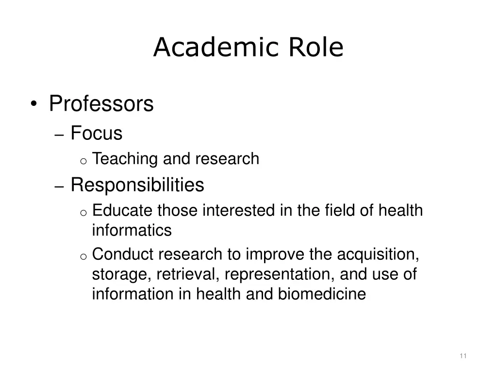 academic role