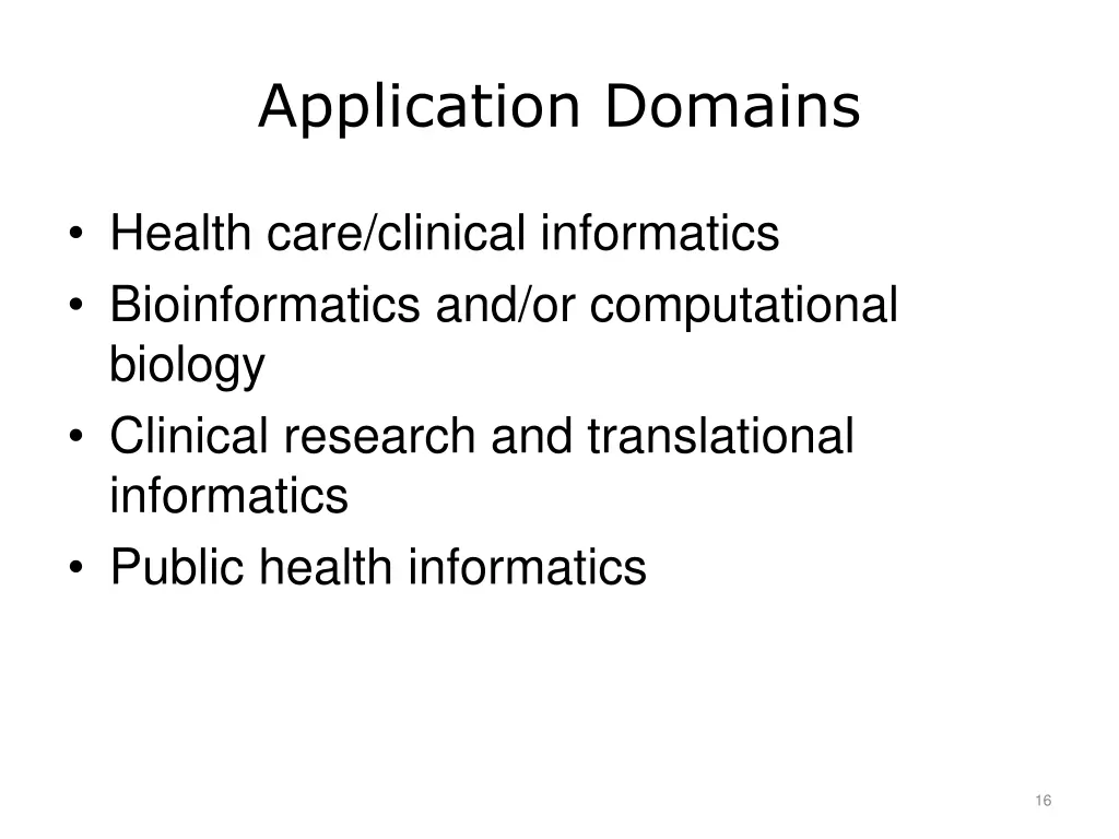 application domains