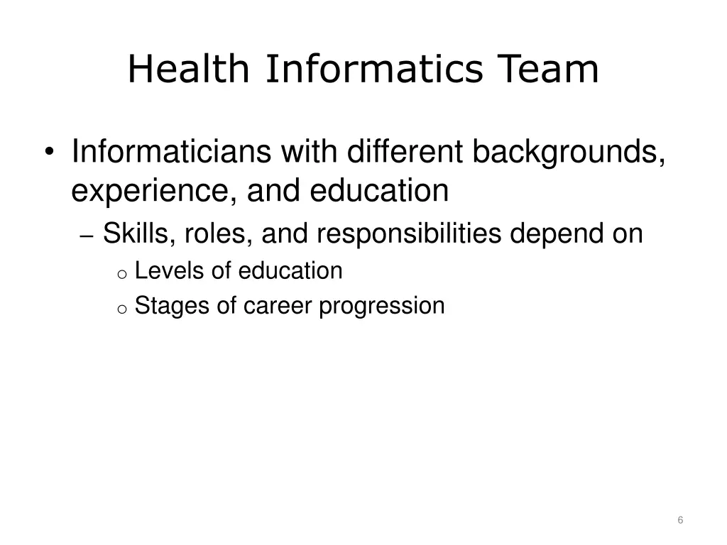 health informatics team