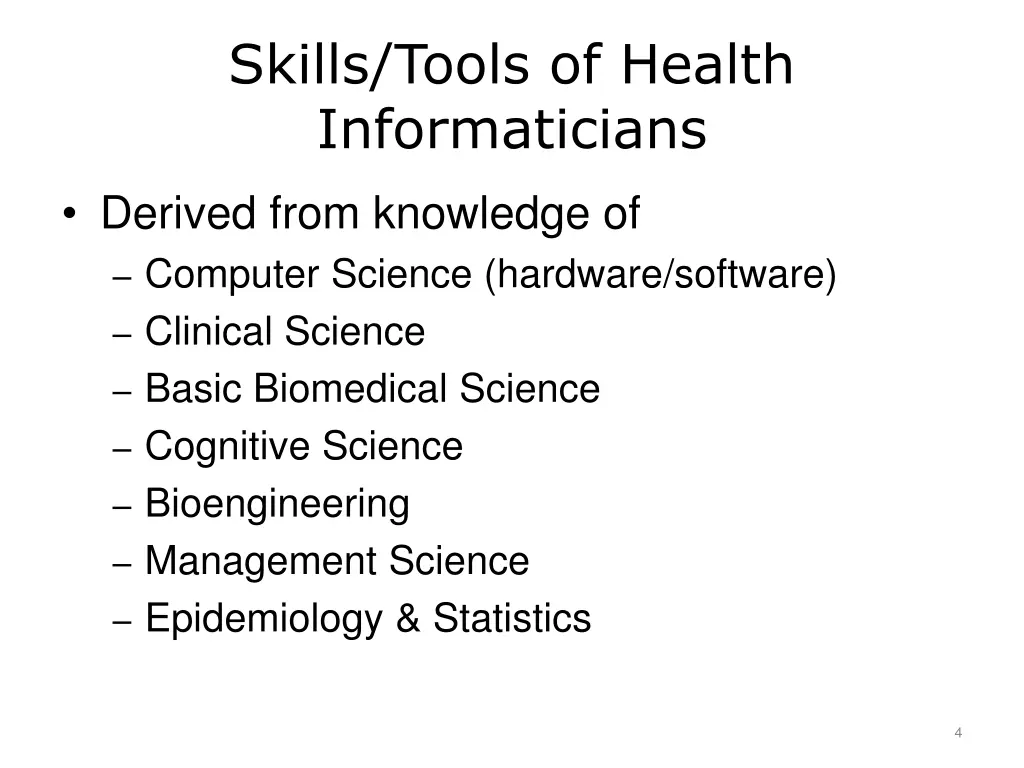 skills tools of health informaticians