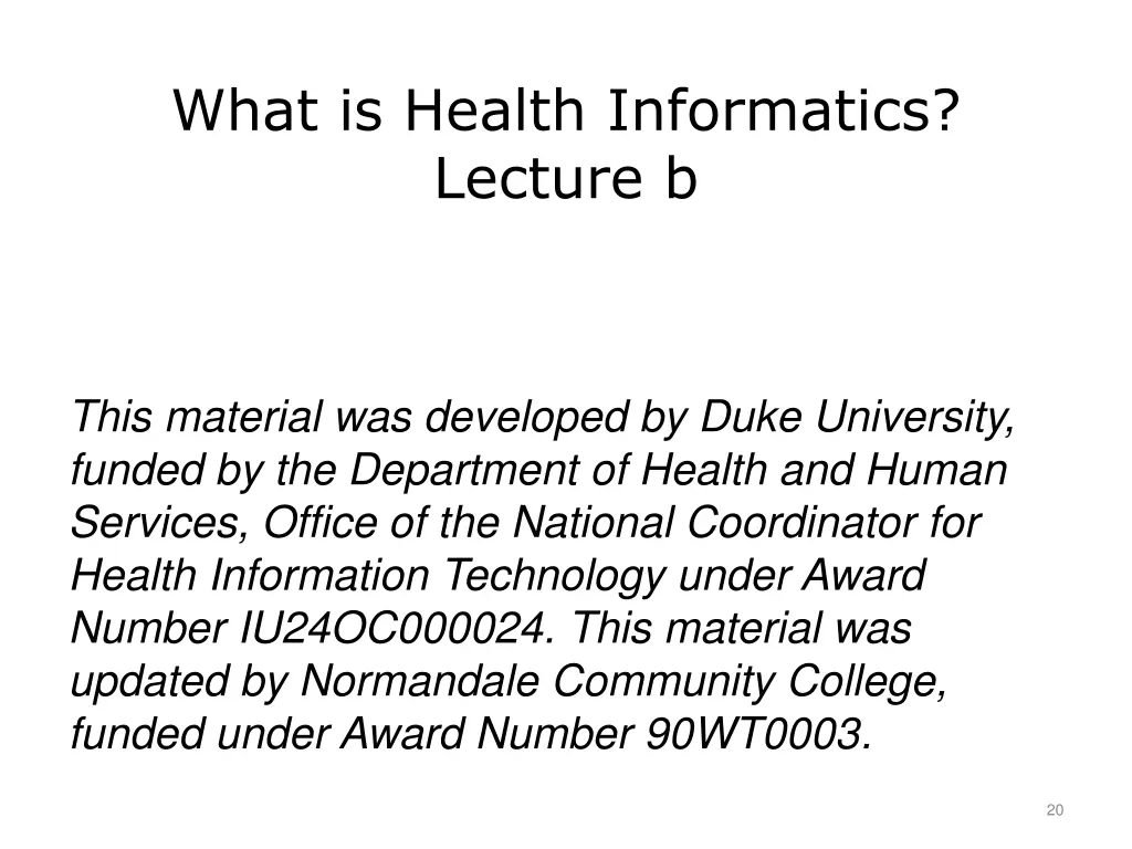what is health informatics lecture b