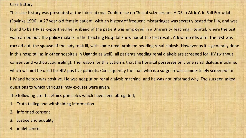 case history