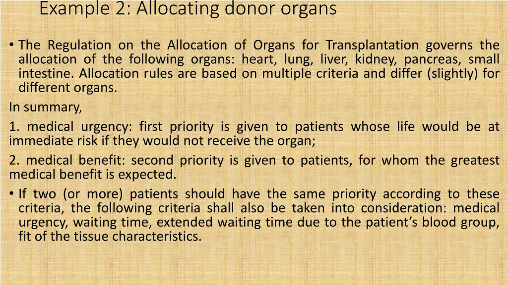example 2 allocating donor organs