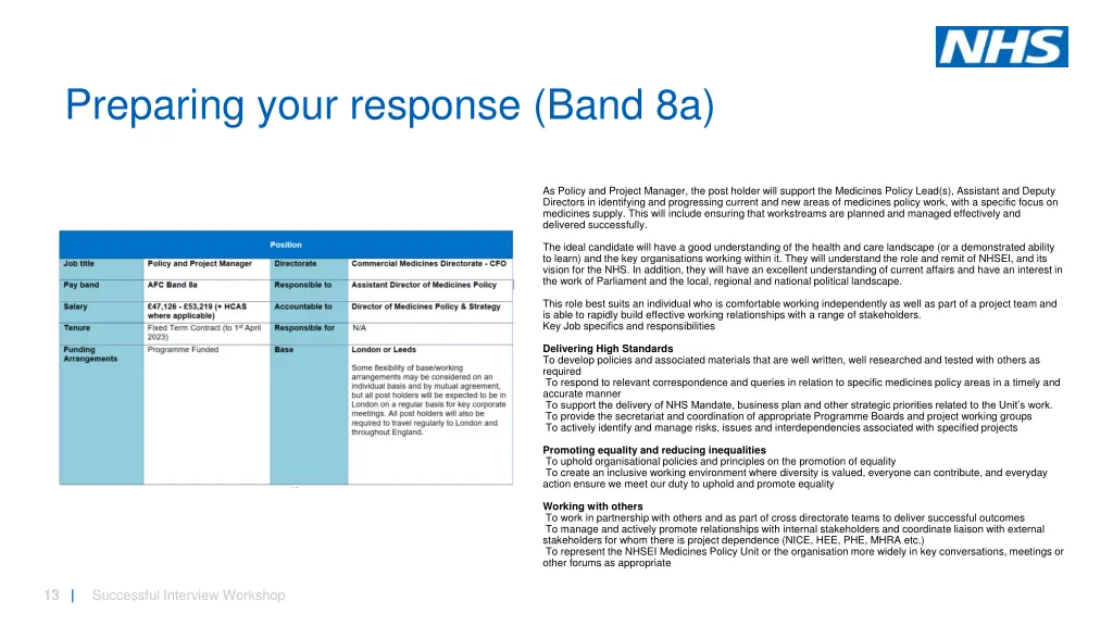 preparing your response band 8a