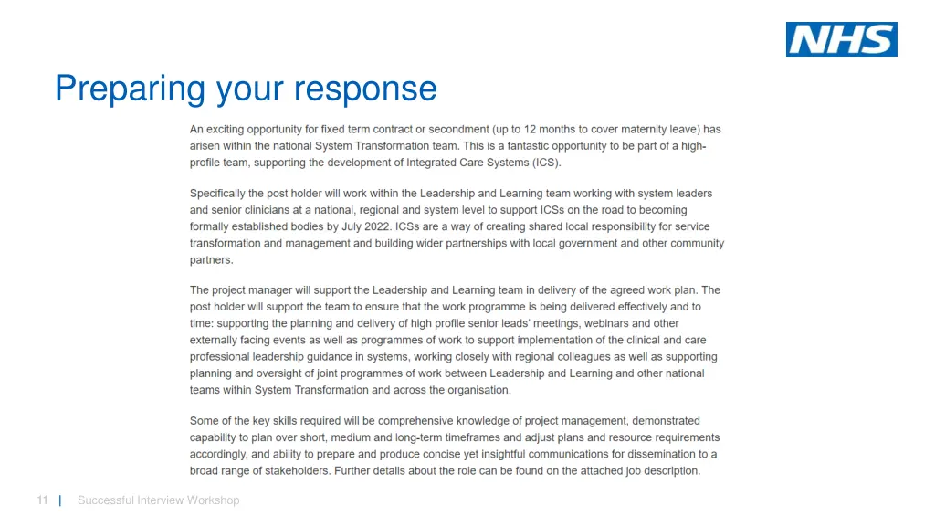 preparing your response