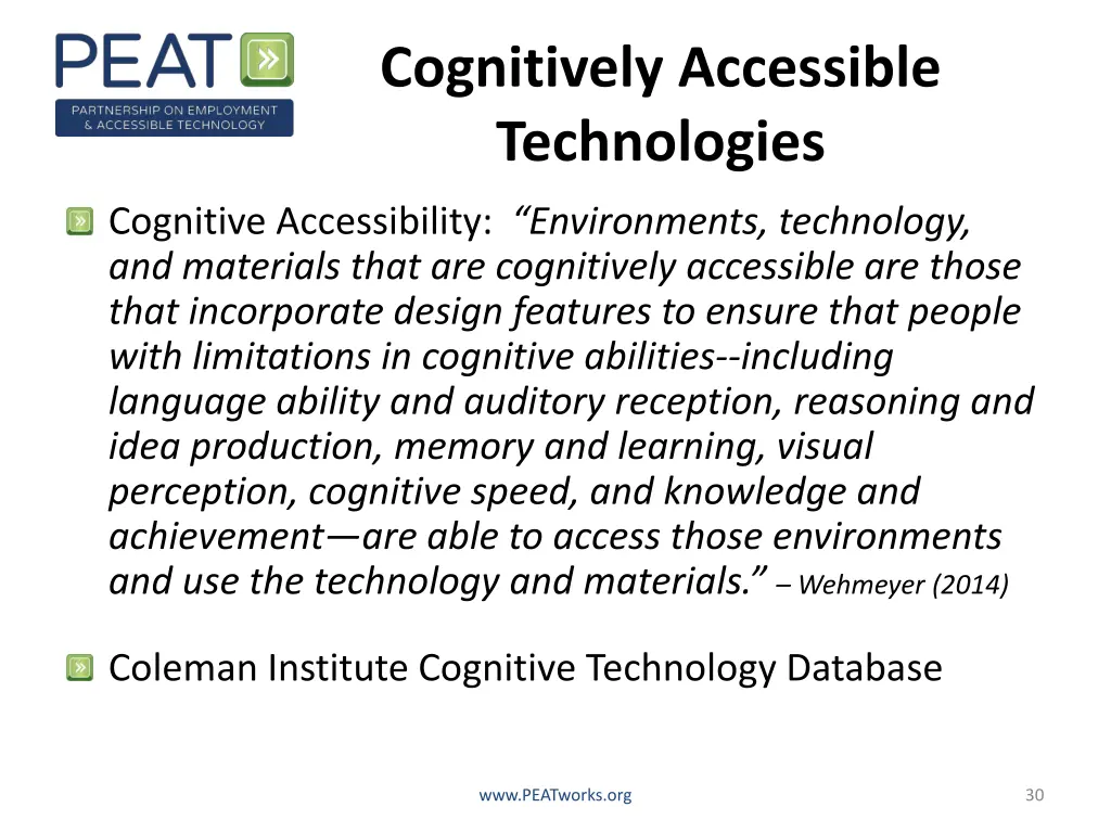 cognitively accessible technologies