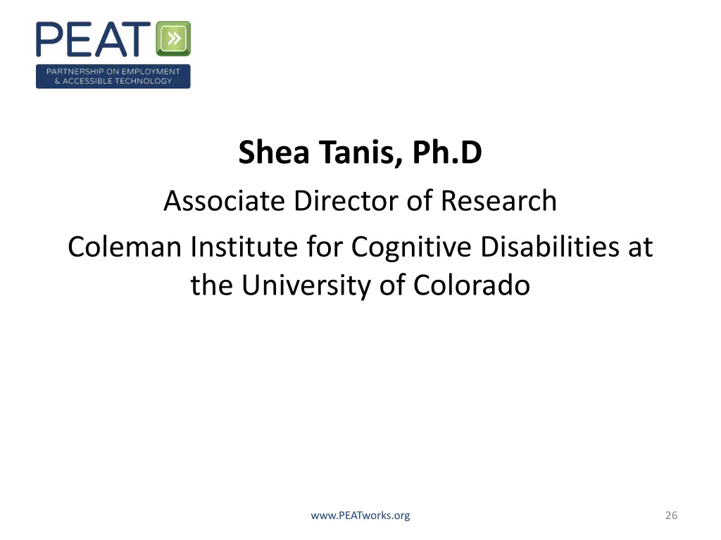 shea tanis ph d associate director of research
