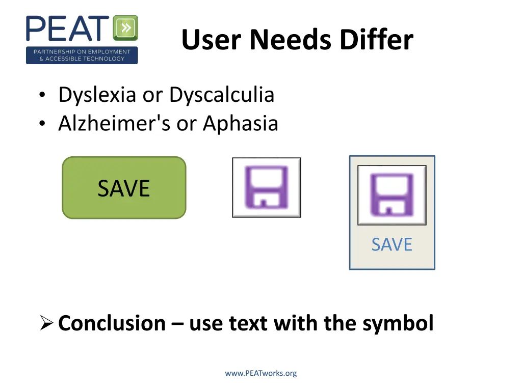 user needs differ