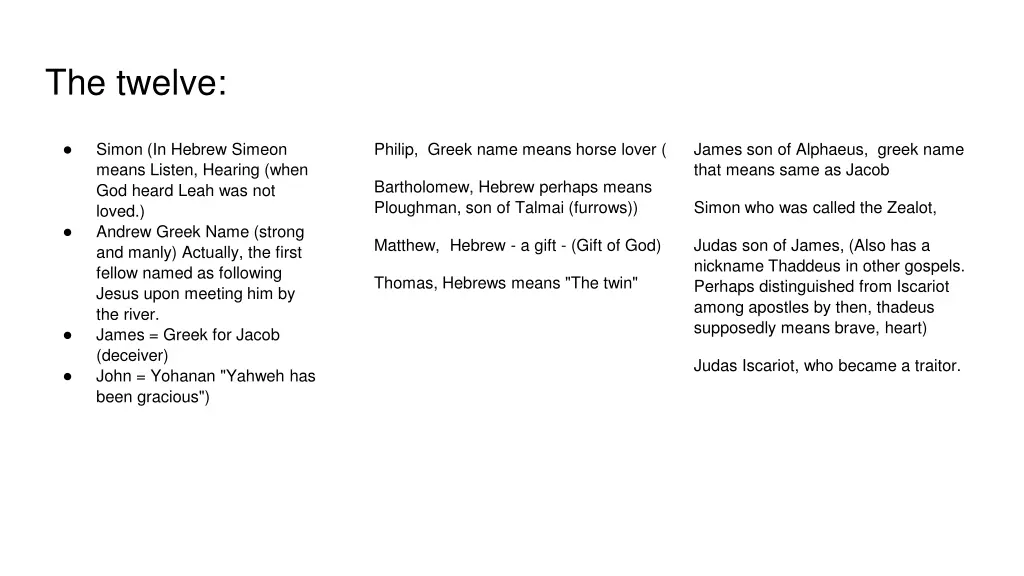 the twelve