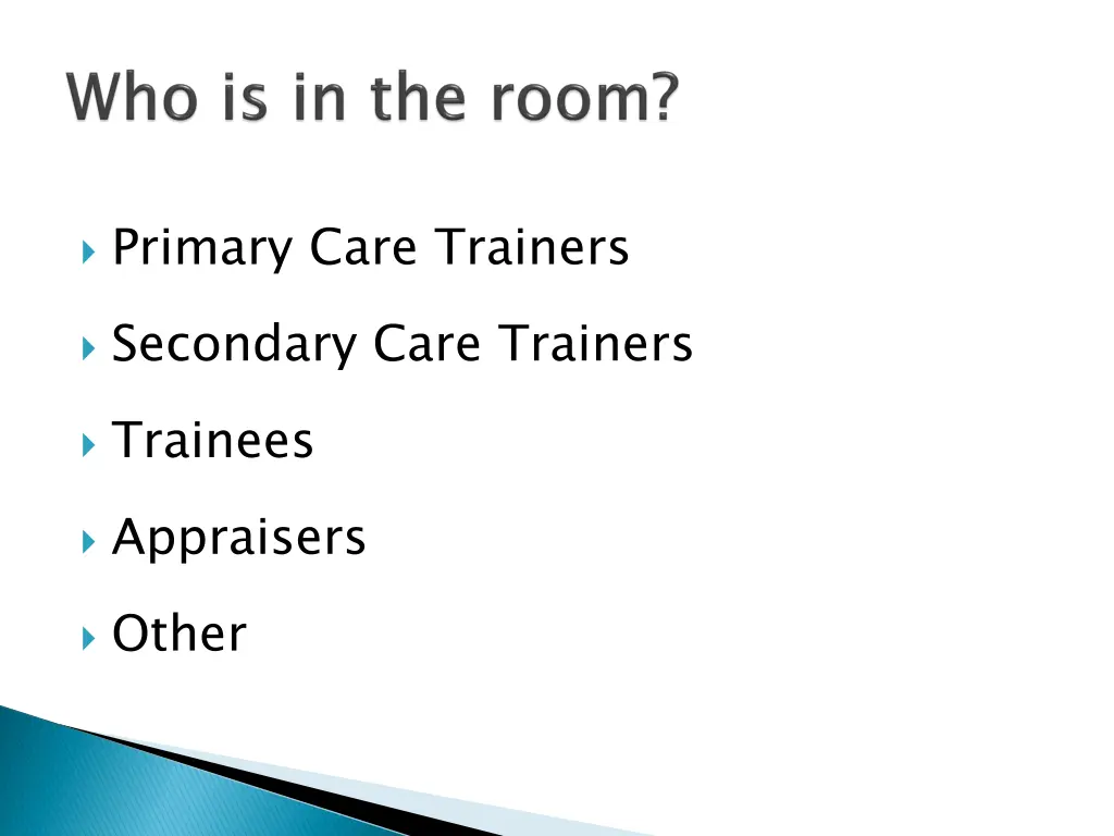 primary care trainers