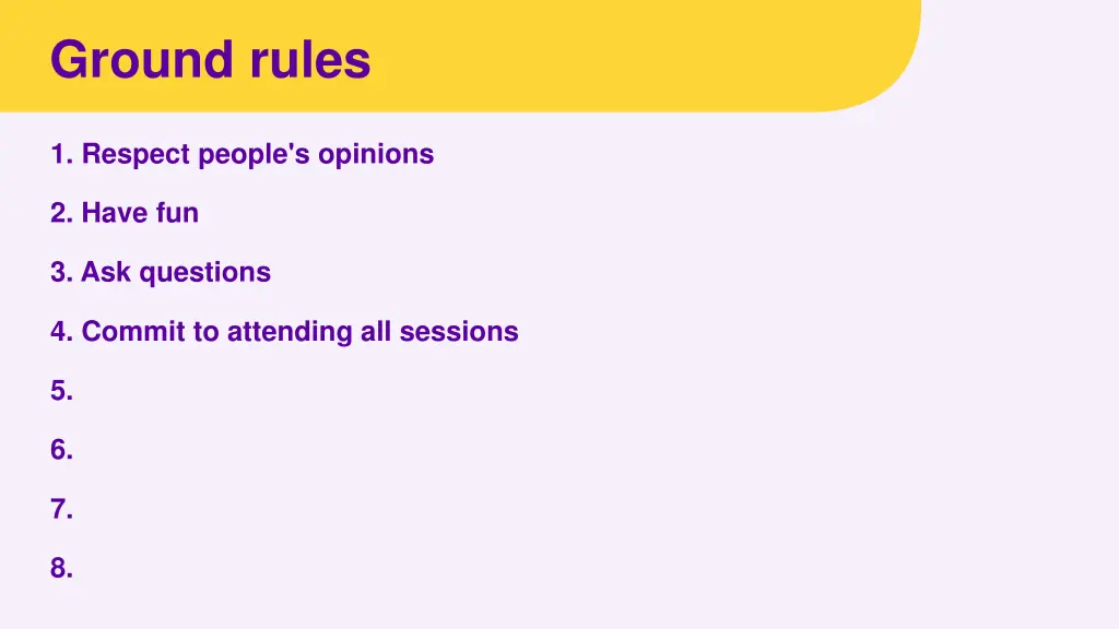 ground rules
