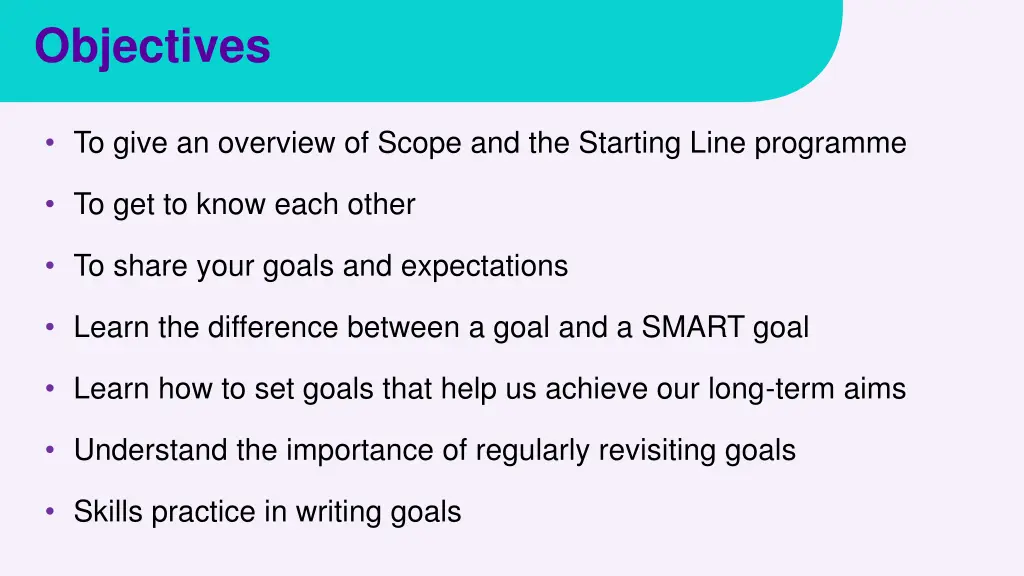 objectives