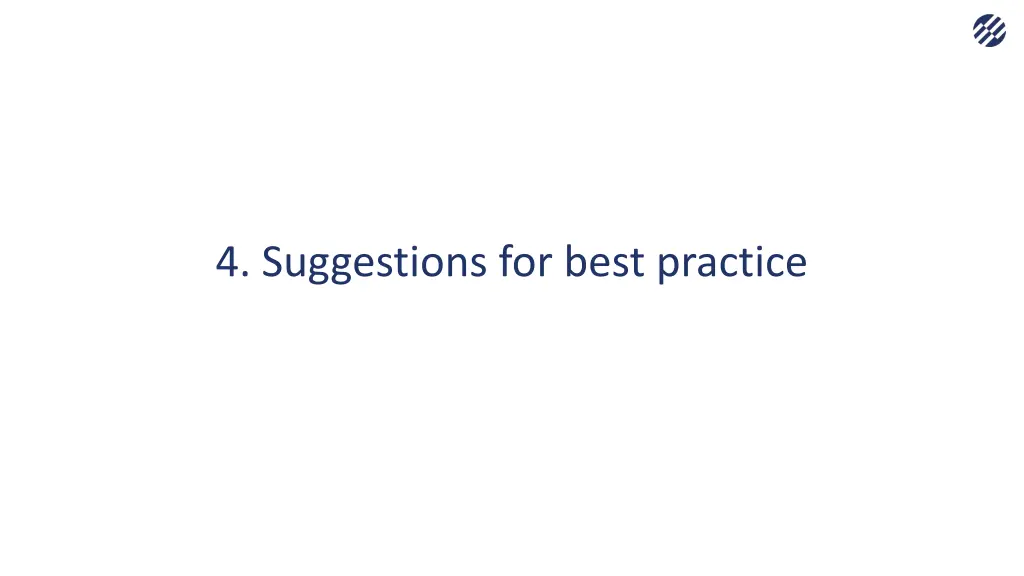 4 suggestions for best practice