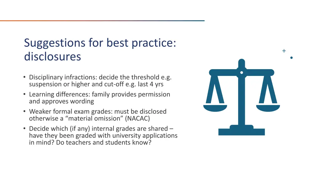 suggestions for best practice disclosures