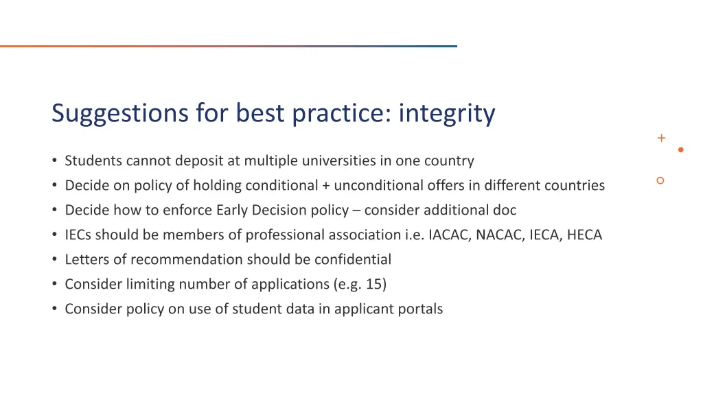 suggestions for best practice integrity