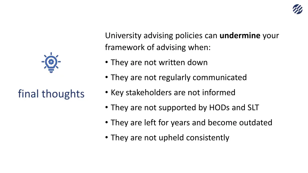 university advising policies can undermine your