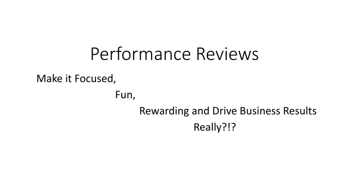 performance reviews