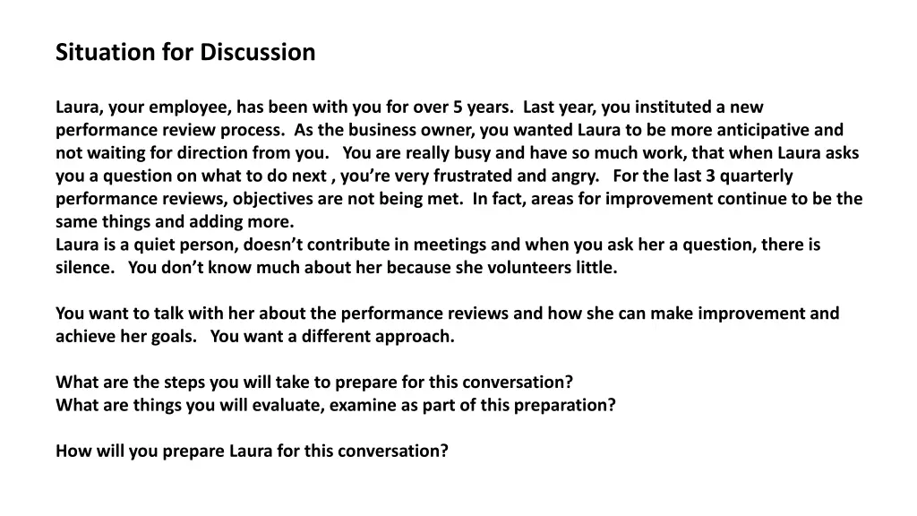 situation for discussion