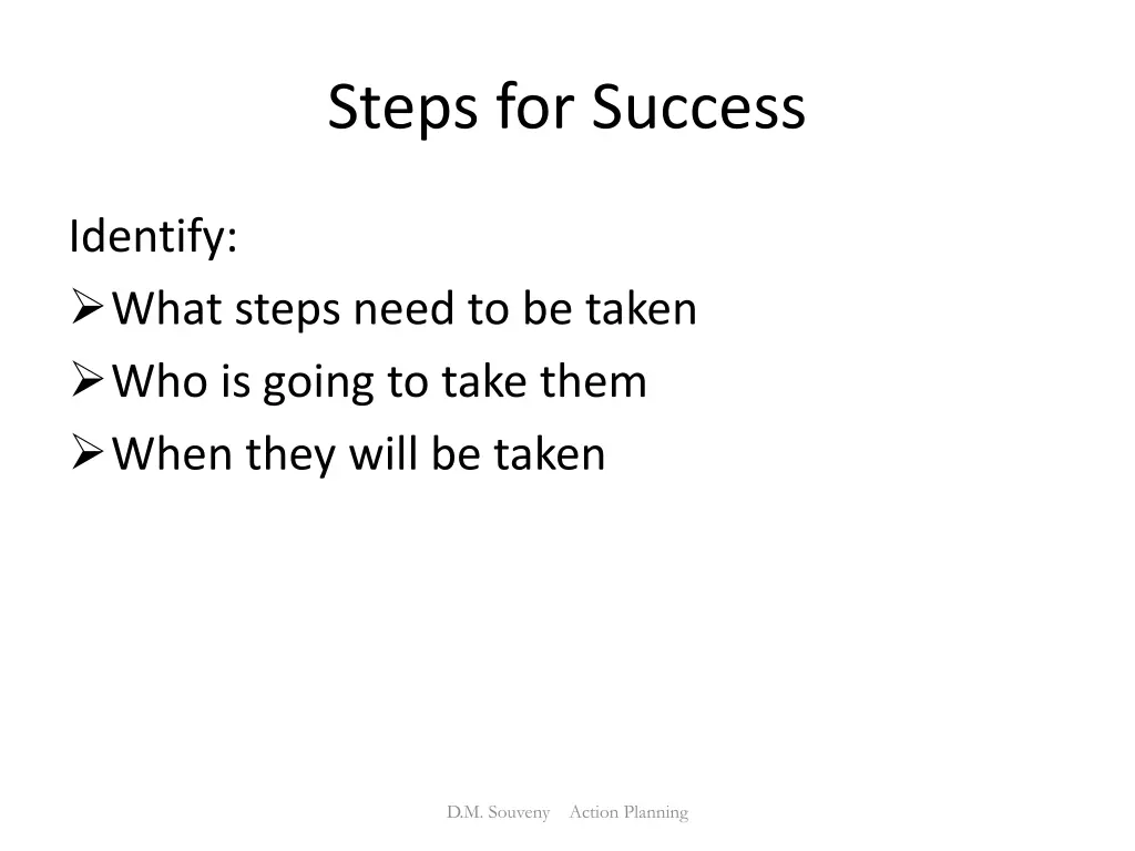 steps for success