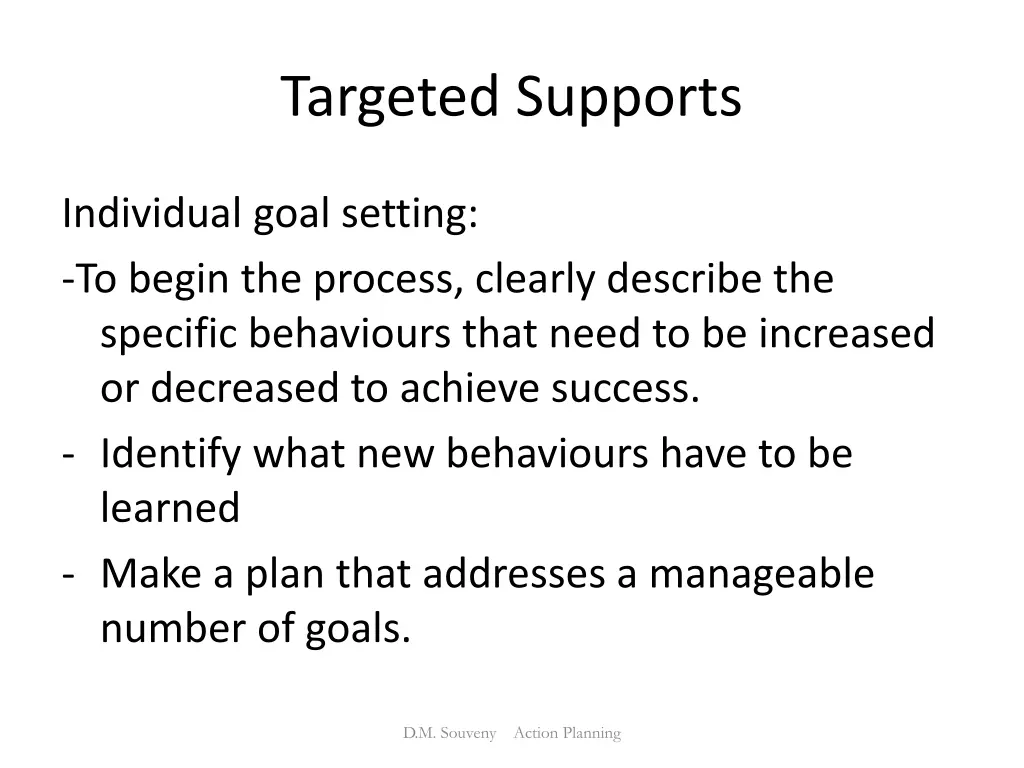 targeted supports