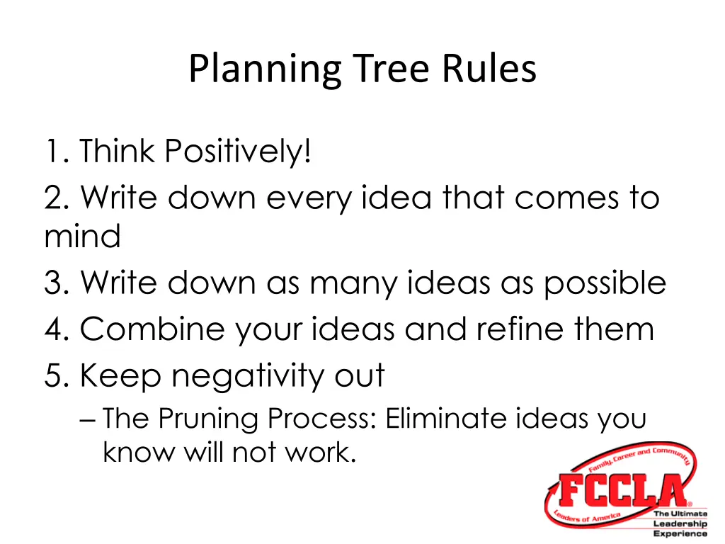 planning tree rules