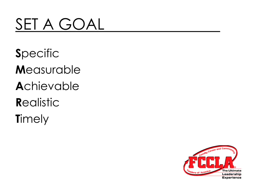 set a goal