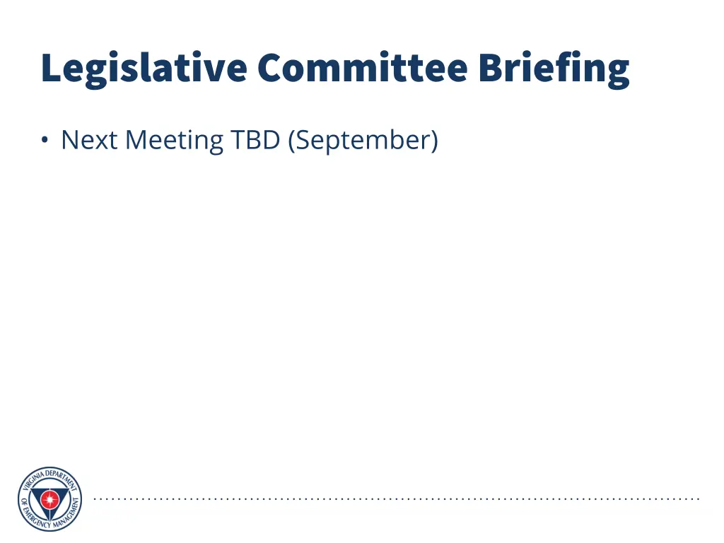 legislative committee briefing