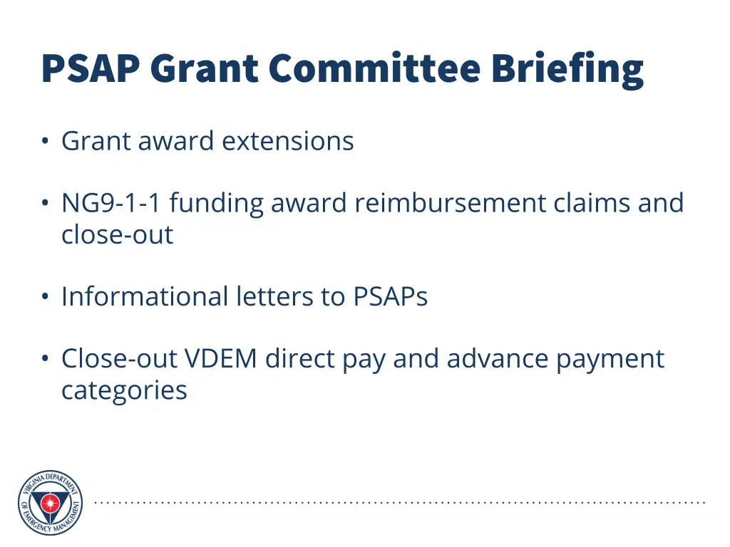 psap grant committee briefing