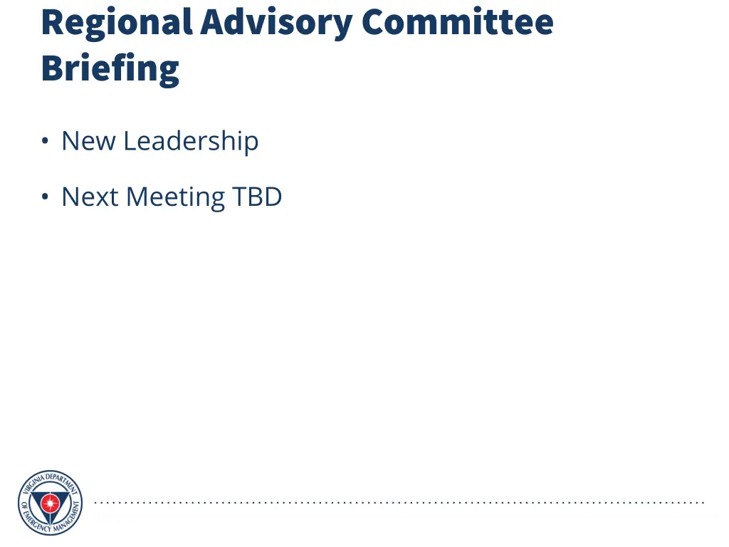 regional advisory committee briefing