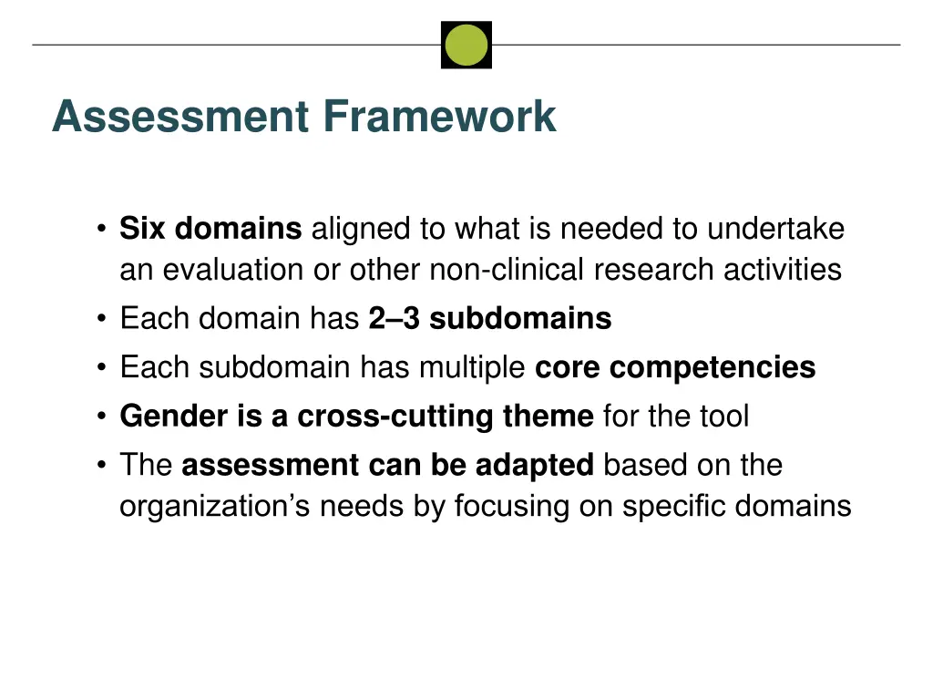 assessment framework