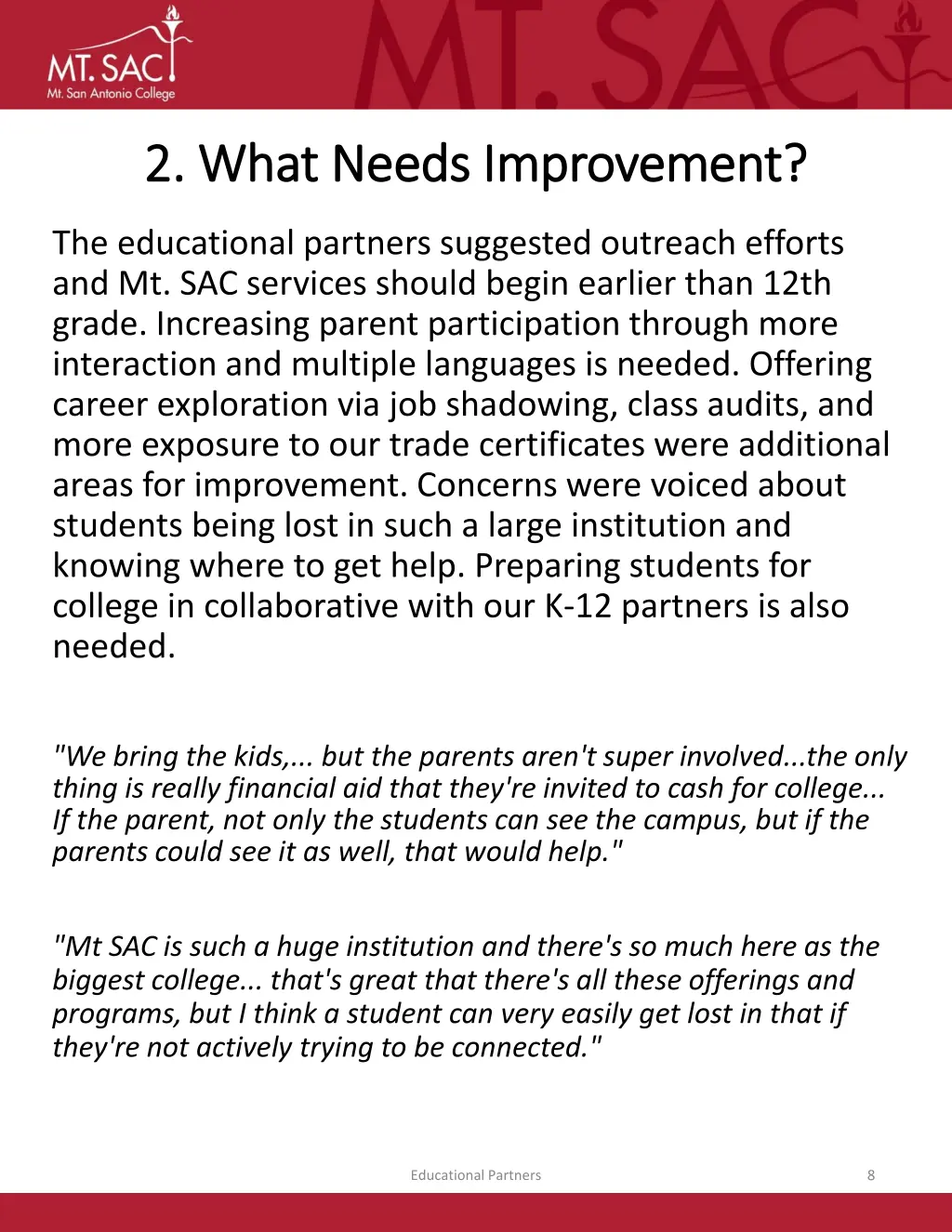 2 what needs improvement 2 what needs improvement