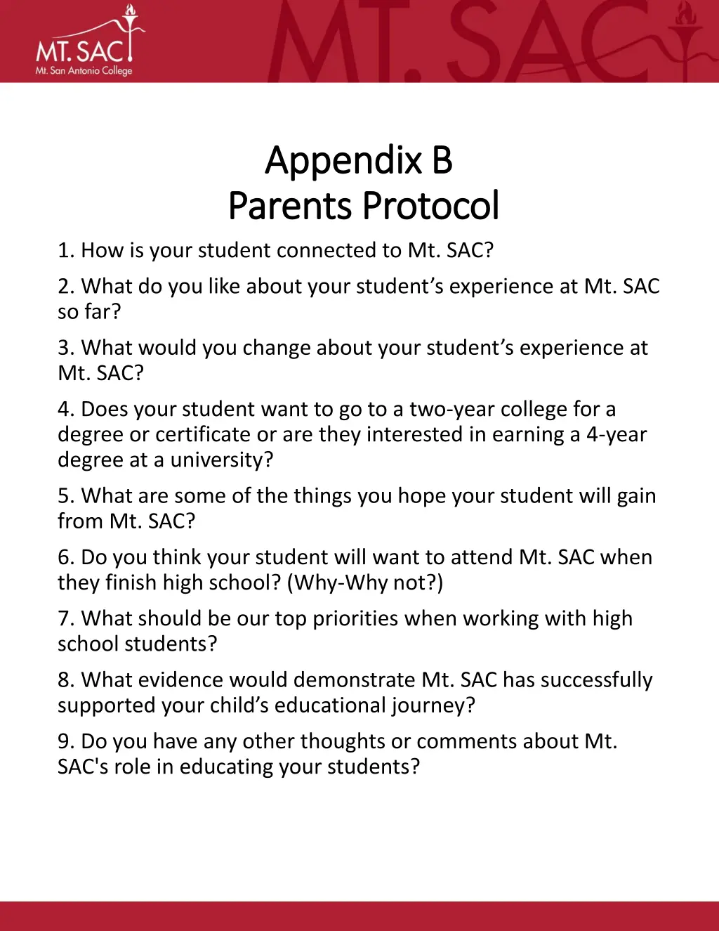 appendix b appendix b parents protocol parents
