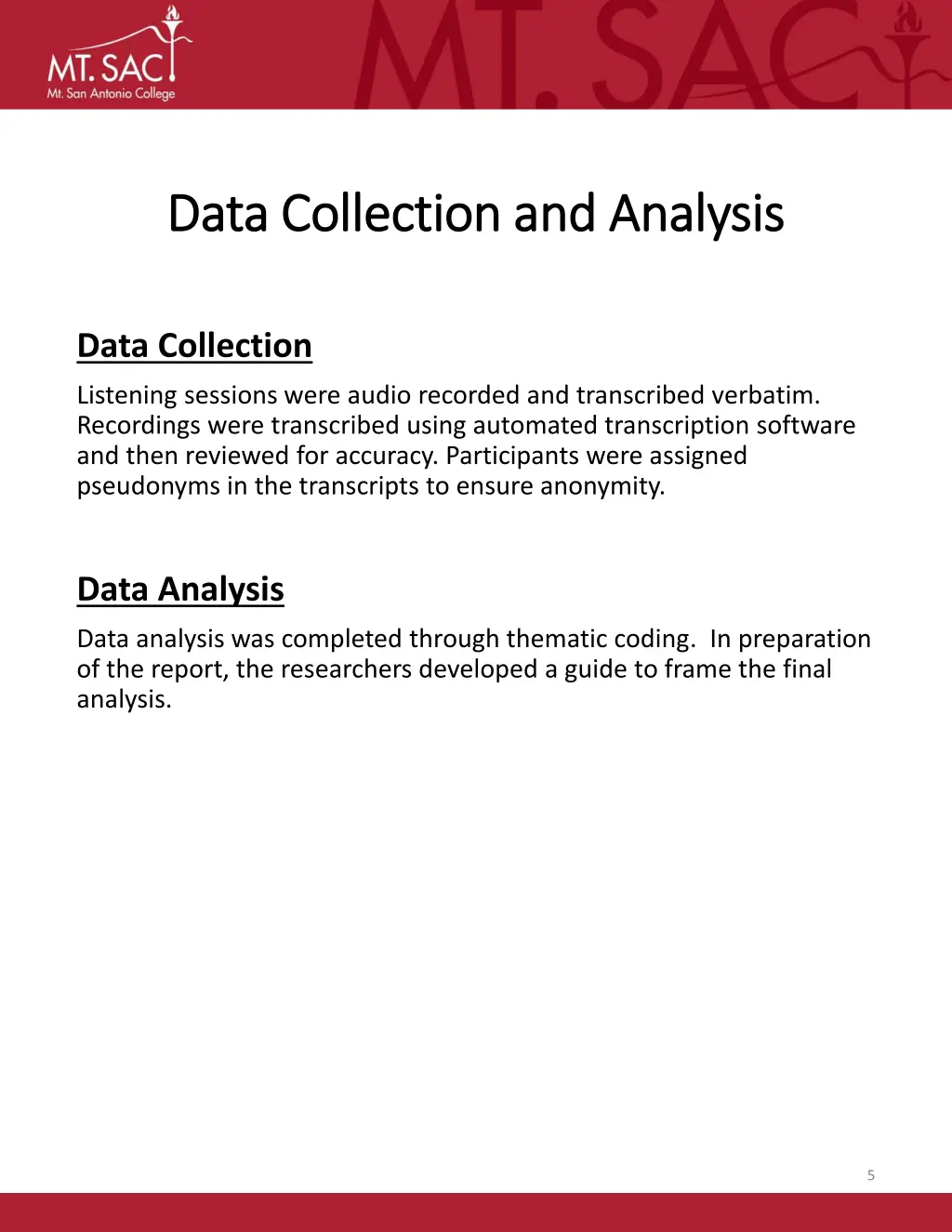 data collection and analysis data collection