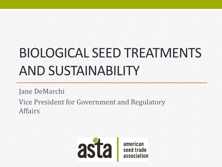 biological seed treatments and sustainability