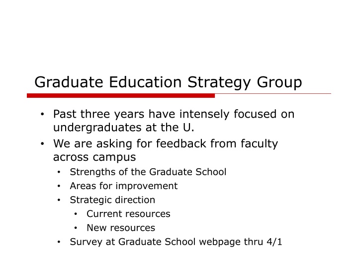 graduate education strategy group