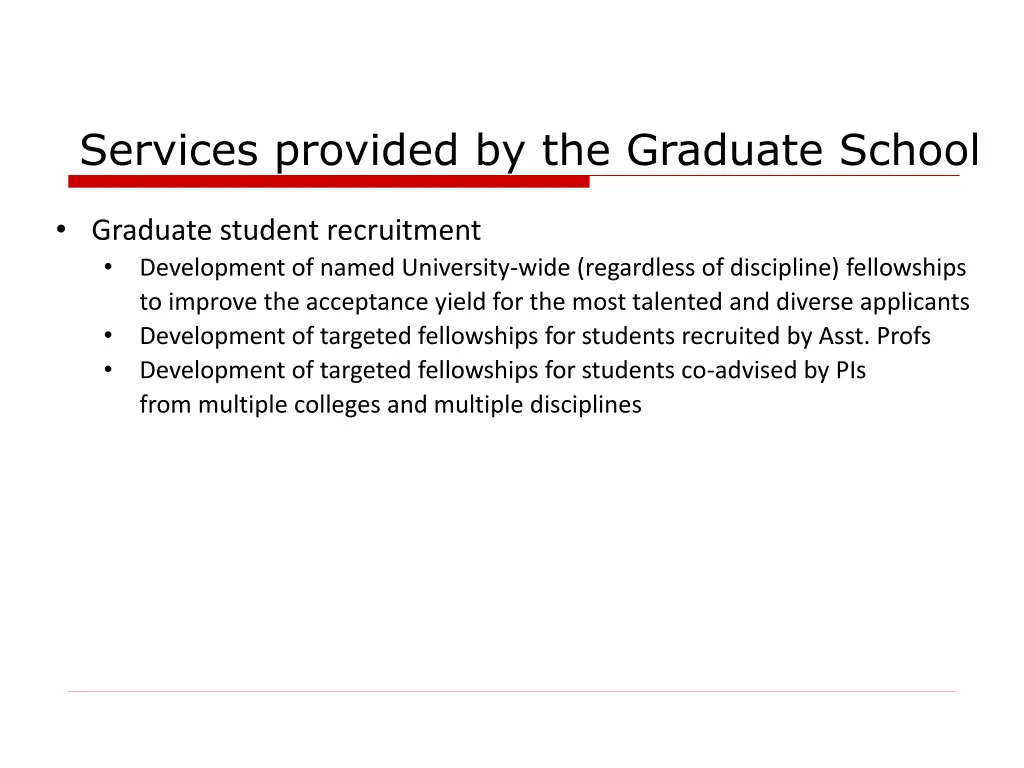 services provided by the graduate school 1
